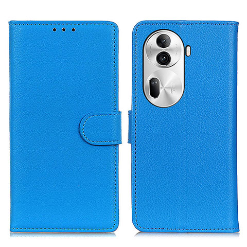 Handytasche Stand Schutzhülle Flip Leder Hülle A03D für Oppo Reno11 Pro 5G Hellblau