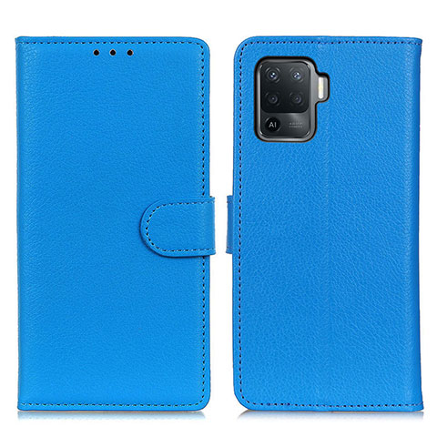 Handytasche Stand Schutzhülle Flip Leder Hülle A03D für Oppo Reno5 F Hellblau