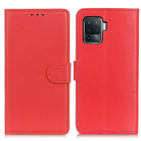 Handytasche Stand Schutzhülle Flip Leder Hülle A03D für Oppo Reno5 F Rot