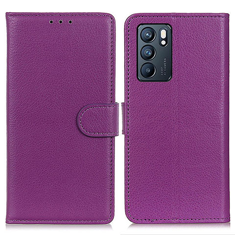 Handytasche Stand Schutzhülle Flip Leder Hülle A03D für Oppo Reno6 5G Violett