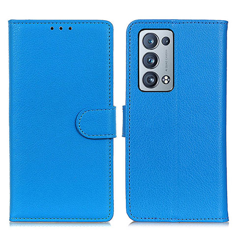 Handytasche Stand Schutzhülle Flip Leder Hülle A03D für Oppo Reno6 Pro 5G Hellblau