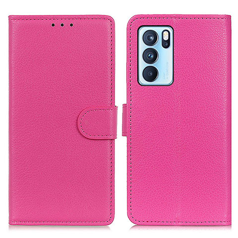 Handytasche Stand Schutzhülle Flip Leder Hülle A03D für Oppo Reno6 Pro 5G India Pink