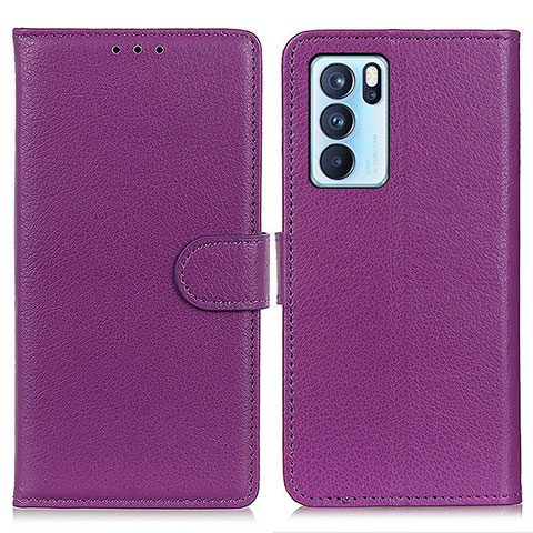 Handytasche Stand Schutzhülle Flip Leder Hülle A03D für Oppo Reno6 Pro 5G India Violett