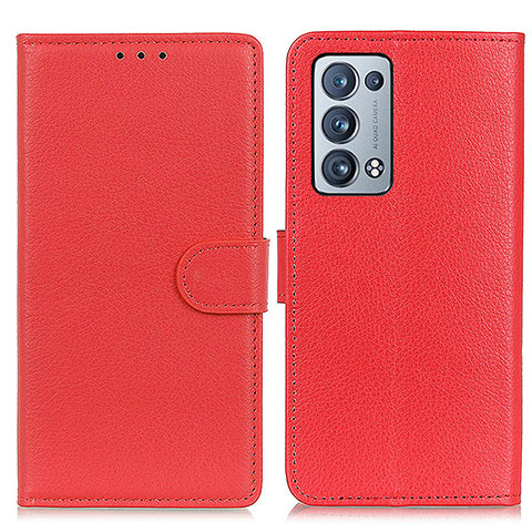 Handytasche Stand Schutzhülle Flip Leder Hülle A03D für Oppo Reno6 Pro 5G Rot