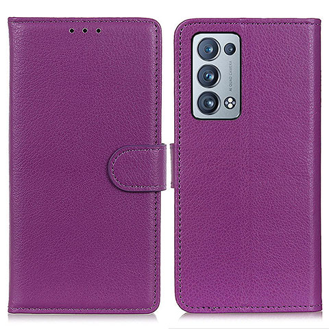 Handytasche Stand Schutzhülle Flip Leder Hülle A03D für Oppo Reno6 Pro 5G Violett