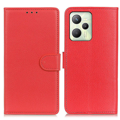 Handytasche Stand Schutzhülle Flip Leder Hülle A03D für Realme C35 Rot