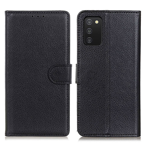 Handytasche Stand Schutzhülle Flip Leder Hülle A03D für Samsung Galaxy A02s Schwarz