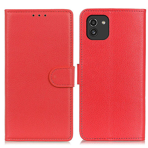 Handytasche Stand Schutzhülle Flip Leder Hülle A03D für Samsung Galaxy A03 Rot