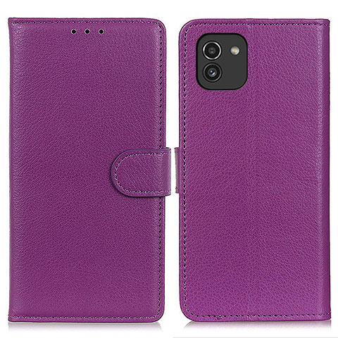 Handytasche Stand Schutzhülle Flip Leder Hülle A03D für Samsung Galaxy A03 Violett