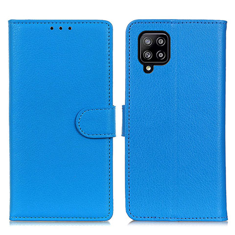 Handytasche Stand Schutzhülle Flip Leder Hülle A03D für Samsung Galaxy A22 4G Hellblau