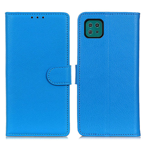 Handytasche Stand Schutzhülle Flip Leder Hülle A03D für Samsung Galaxy A22 5G Hellblau