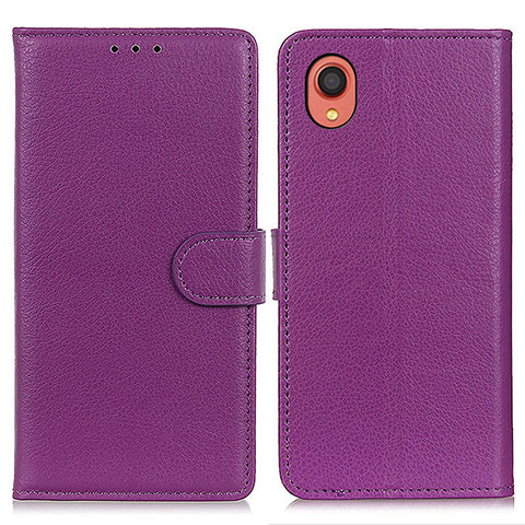 Handytasche Stand Schutzhülle Flip Leder Hülle A03D für Samsung Galaxy A22 5G SC-56B Violett