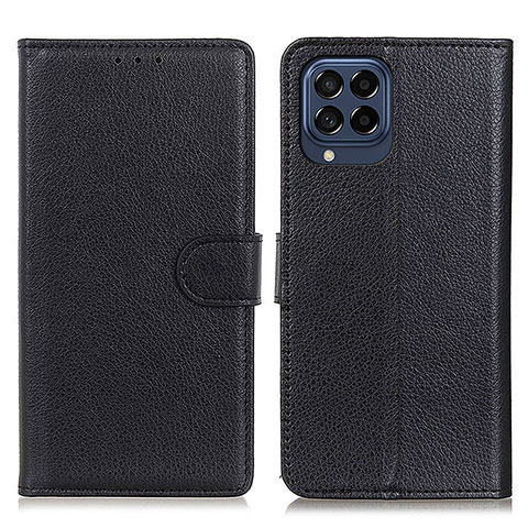 Handytasche Stand Schutzhülle Flip Leder Hülle A03D für Samsung Galaxy M53 5G Schwarz