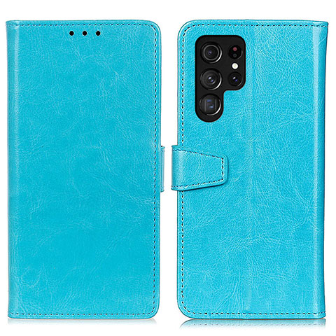 Handytasche Stand Schutzhülle Flip Leder Hülle A03D für Samsung Galaxy S23 Ultra 5G Hellblau