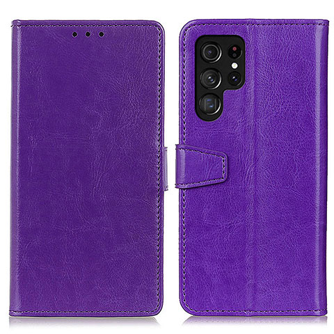 Handytasche Stand Schutzhülle Flip Leder Hülle A03D für Samsung Galaxy S24 Ultra 5G Violett