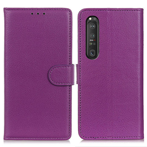 Handytasche Stand Schutzhülle Flip Leder Hülle A03D für Sony Xperia 1 III Violett