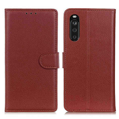 Handytasche Stand Schutzhülle Flip Leder Hülle A03D für Sony Xperia 10 III Braun