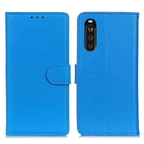 Handytasche Stand Schutzhülle Flip Leder Hülle A03D für Sony Xperia 10 III Lite Hellblau