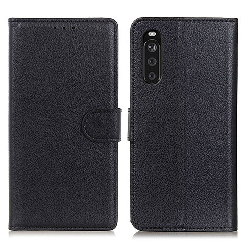 Handytasche Stand Schutzhülle Flip Leder Hülle A03D für Sony Xperia 10 III Lite Schwarz