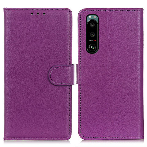 Handytasche Stand Schutzhülle Flip Leder Hülle A03D für Sony Xperia 5 III SO-53B Violett