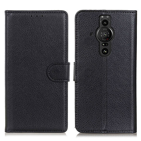 Handytasche Stand Schutzhülle Flip Leder Hülle A03D für Sony Xperia PRO-I Schwarz