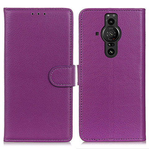 Handytasche Stand Schutzhülle Flip Leder Hülle A03D für Sony Xperia PRO-I Violett