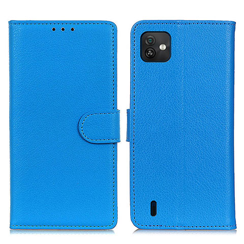 Handytasche Stand Schutzhülle Flip Leder Hülle A03D für Wiko Y82 Hellblau