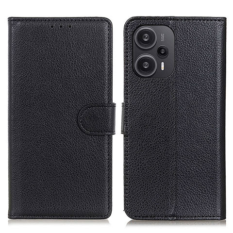 Handytasche Stand Schutzhülle Flip Leder Hülle A03D für Xiaomi Poco F5 5G Schwarz