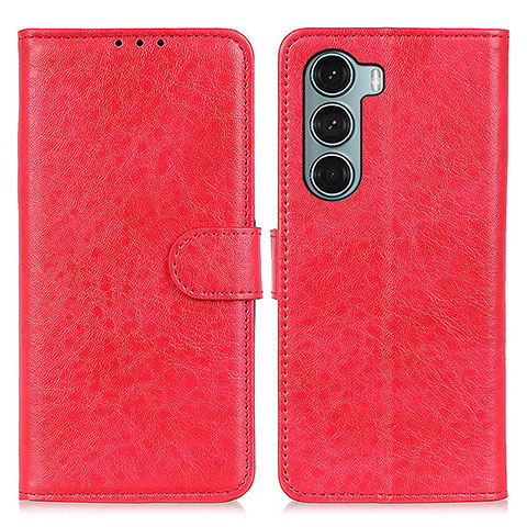 Handytasche Stand Schutzhülle Flip Leder Hülle A04D für Motorola Moto G200 5G Rot