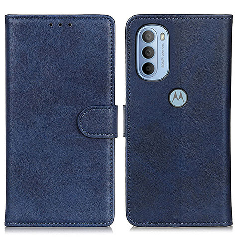 Handytasche Stand Schutzhülle Flip Leder Hülle A04D für Motorola Moto G31 Blau