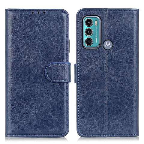 Handytasche Stand Schutzhülle Flip Leder Hülle A04D für Motorola Moto G60 Blau