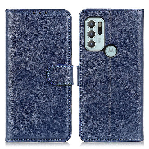 Handytasche Stand Schutzhülle Flip Leder Hülle A04D für Motorola Moto G60s Blau