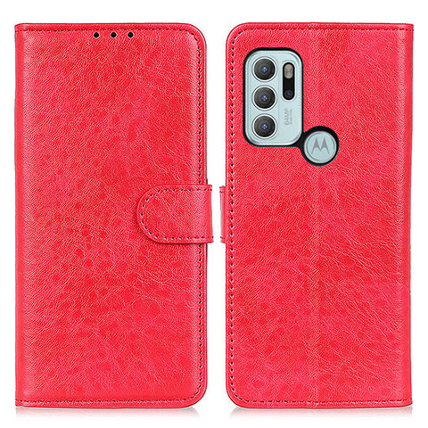 Handytasche Stand Schutzhülle Flip Leder Hülle A04D für Motorola Moto G60s Rot