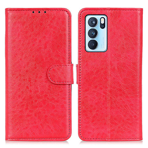 Handytasche Stand Schutzhülle Flip Leder Hülle A04D für Oppo Reno6 Pro 5G India Rot