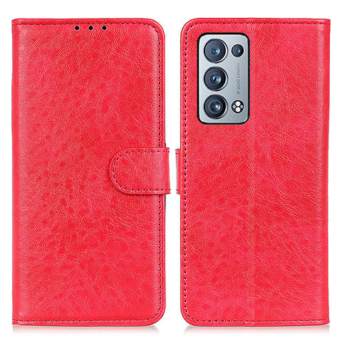 Handytasche Stand Schutzhülle Flip Leder Hülle A04D für Oppo Reno6 Pro+ Plus 5G Rot