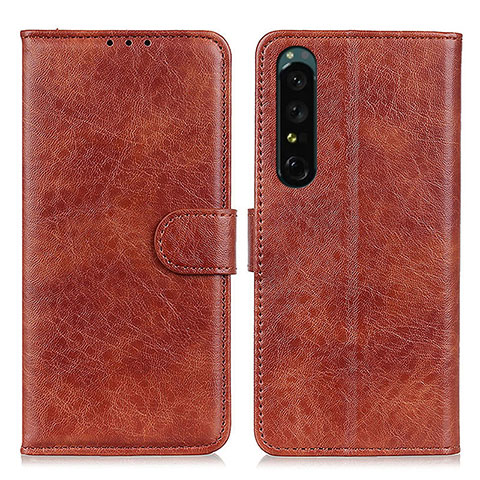 Handytasche Stand Schutzhülle Flip Leder Hülle A04D für Sony Xperia 1 IV Braun