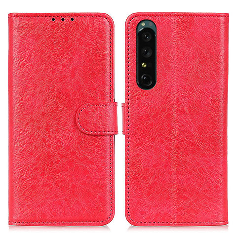 Handytasche Stand Schutzhülle Flip Leder Hülle A04D für Sony Xperia 1 IV SO-51C Rot