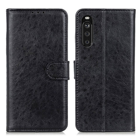 Handytasche Stand Schutzhülle Flip Leder Hülle A04D für Sony Xperia 10 III Lite Schwarz