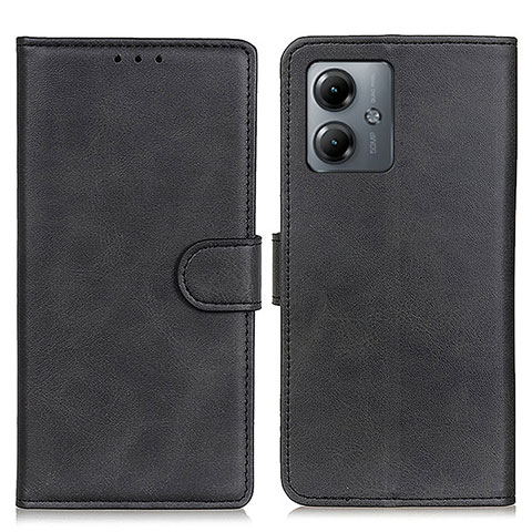 Handytasche Stand Schutzhülle Flip Leder Hülle A05D für Motorola Moto G14 Schwarz