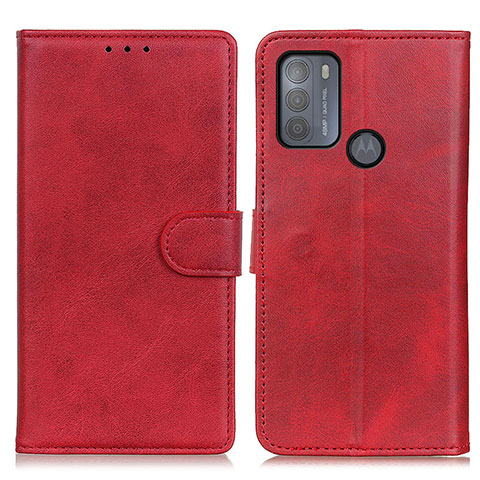 Handytasche Stand Schutzhülle Flip Leder Hülle A05D für Motorola Moto G50 Rot