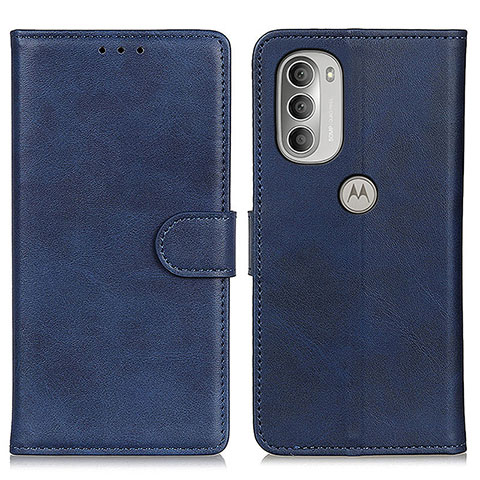 Handytasche Stand Schutzhülle Flip Leder Hülle A05D für Motorola Moto G51 5G Blau