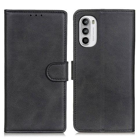 Handytasche Stand Schutzhülle Flip Leder Hülle A05D für Motorola MOTO G52 Schwarz