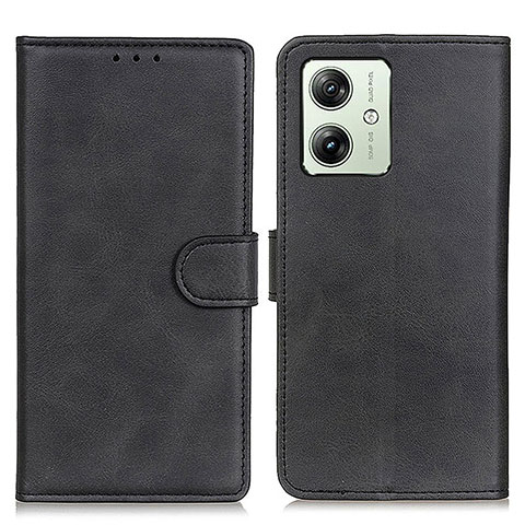 Handytasche Stand Schutzhülle Flip Leder Hülle A05D für Motorola Moto G54 5G Schwarz