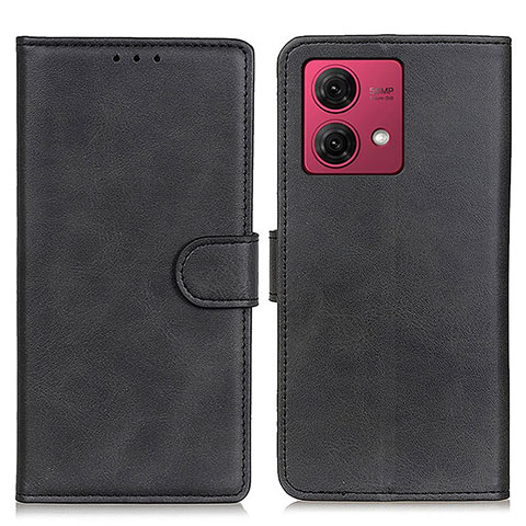 Handytasche Stand Schutzhülle Flip Leder Hülle A05D für Motorola Moto G84 5G Schwarz