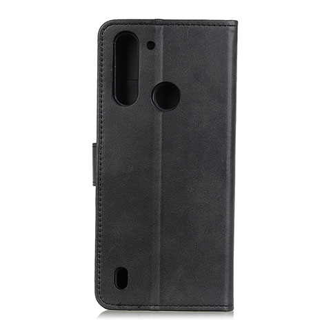 Handytasche Stand Schutzhülle Flip Leder Hülle A05D für Motorola Moto One Fusion Schwarz