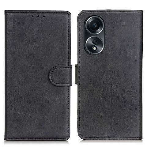 Handytasche Stand Schutzhülle Flip Leder Hülle A05D für Oppo A18 Schwarz