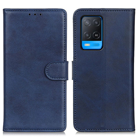 Handytasche Stand Schutzhülle Flip Leder Hülle A05D für Oppo A54 4G Blau