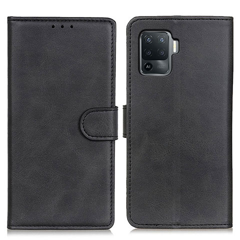 Handytasche Stand Schutzhülle Flip Leder Hülle A05D für Oppo Reno5 F Schwarz