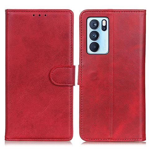 Handytasche Stand Schutzhülle Flip Leder Hülle A05D für Oppo Reno6 Pro 5G India Rot