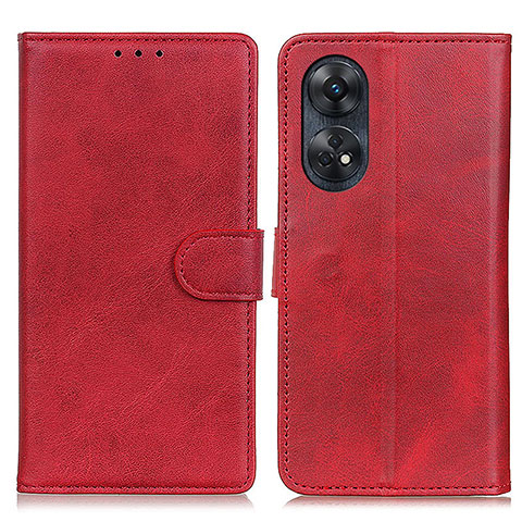 Handytasche Stand Schutzhülle Flip Leder Hülle A05D für Oppo Reno8 T 4G Rot